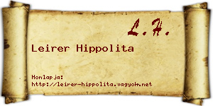 Leirer Hippolita névjegykártya